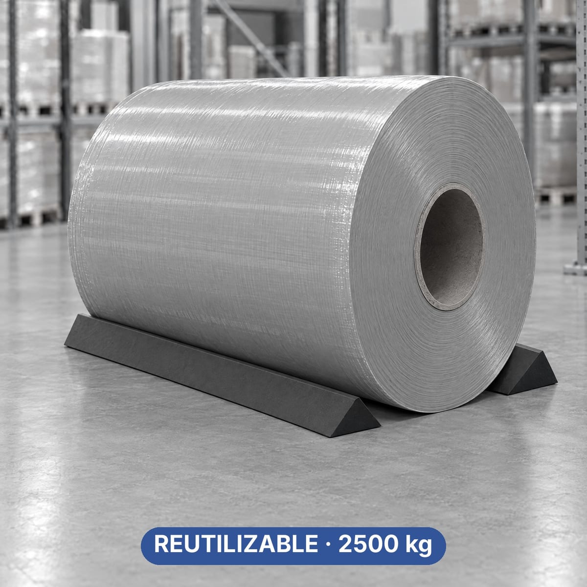 Calzo para bobinas reutilizable ROLL KU04-570 de PE con almohadillas de goma