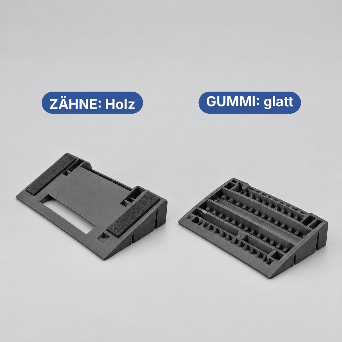 ROLL-Rollenkeil KU10-2S umgedreht, mit Antirutsch-Gummipads an der Unterseite