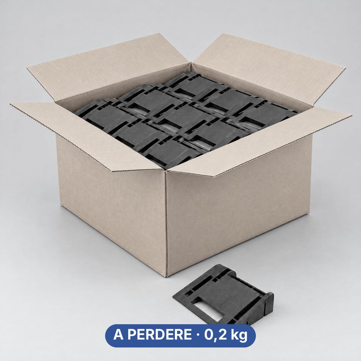 Cunei ferma bobine a perdere ROLL KU10 in PP riciclato in un cartone aperto